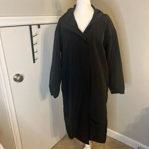 Eileen Fisher Black Rain Jacket long Medium